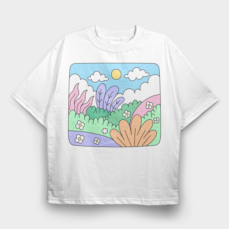 Garden 1, Tricou Oversize Barbati (Unisex)