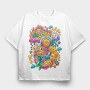 Colorful Collage, Tricou Oversize Barbati (Unisex)