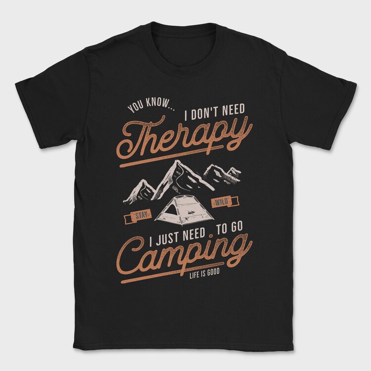 Camping Therapy, Tricou Barbati (Unisex)