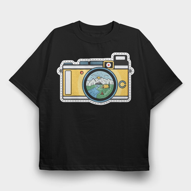 Camping Camera, Tricou Oversize Barbati (Unisex)