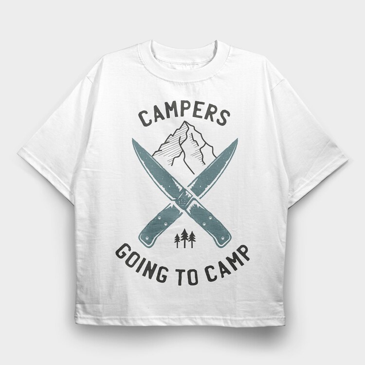 Campers Going Camp, Tricou Oversize Barbati (Unisex)