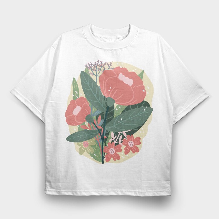 Bouquet of Flowers 3, Tricou Oversize Barbati (Unisex)