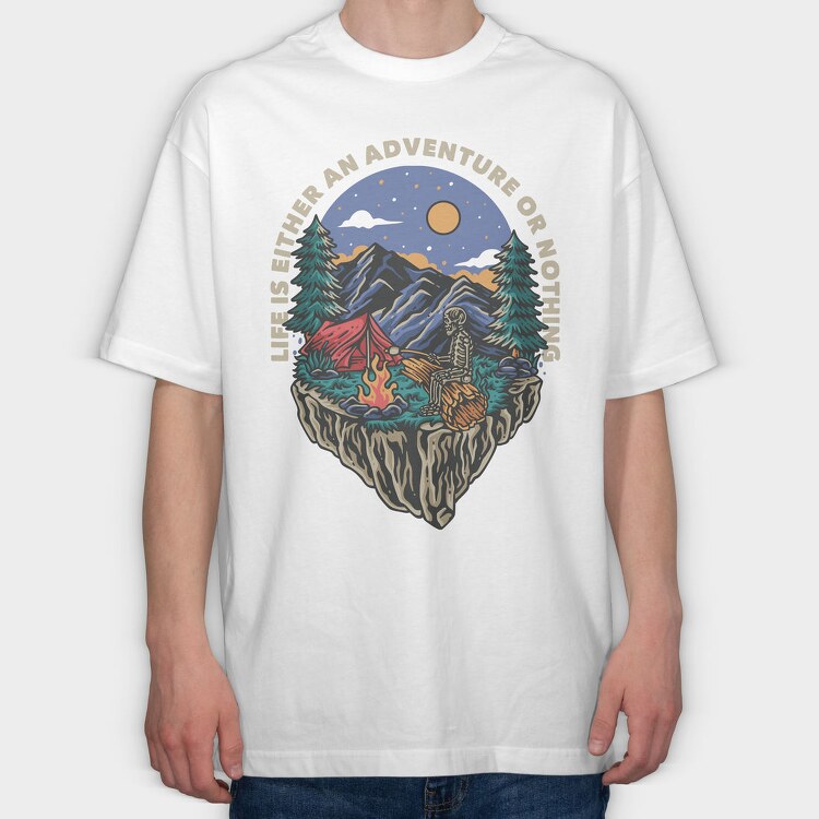 Adventure or Nothing, Tricou Oversize Barbati (Unisex)