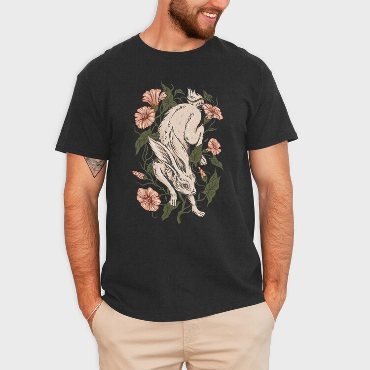 Hare Rabbit Ivy Flowers, Tricou Barbati (Unisex)