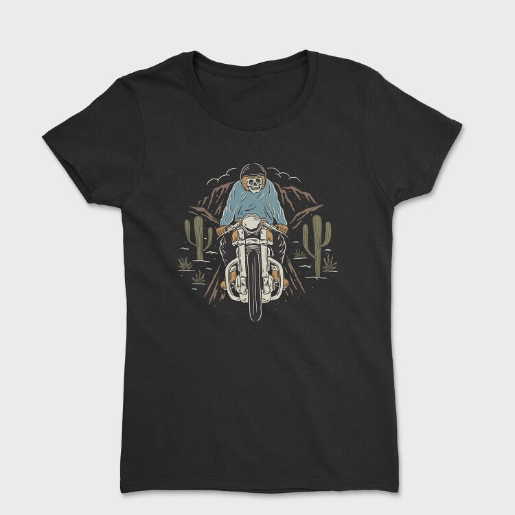 Biker Skeleton Cactus, Tricou Femei