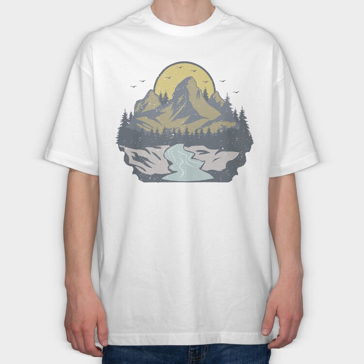 Retro Nature Outdoor 4, Tricou Oversize Barbati (Unisex)