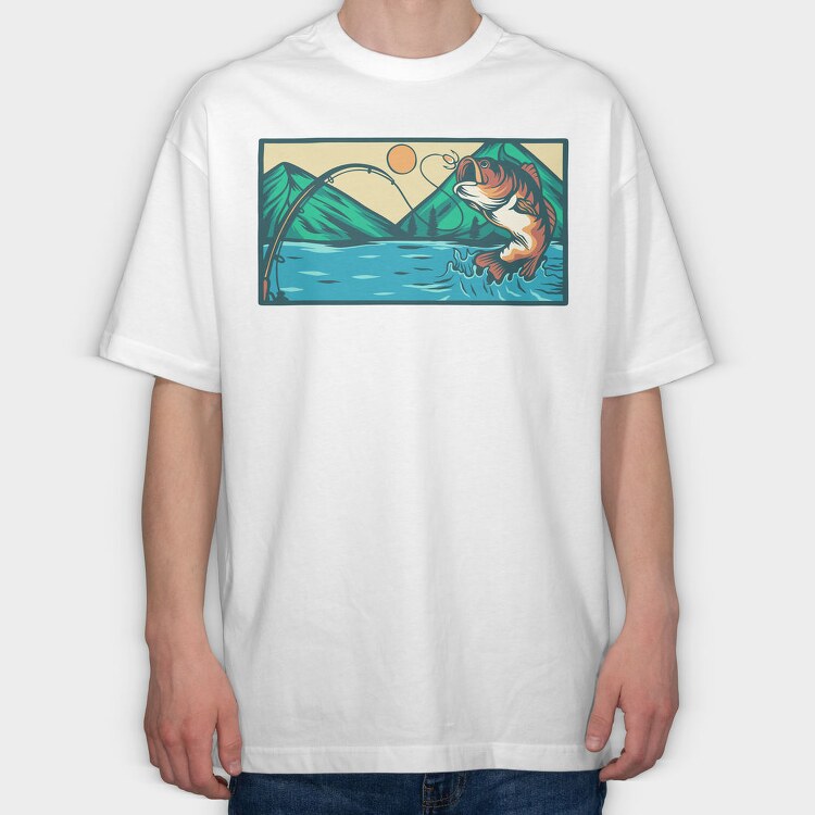 Bass Fishing 6, Tricou Oversize Barbati (Unisex)