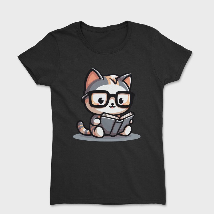 Clever Cat Reading, Tricou Femei