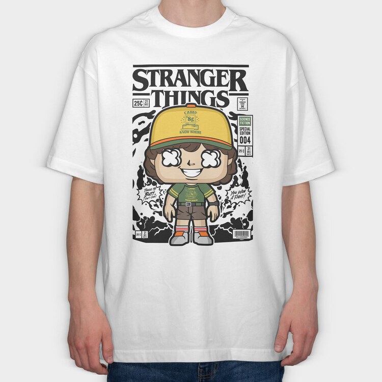 Stranger Things Dustin, Tricou Oversize Barbati (Unisex)