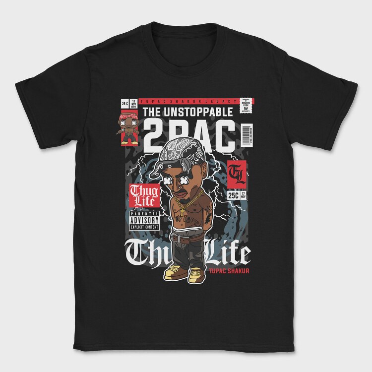 Tupac, Tricou Barbati (Unisex)