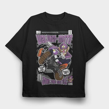 Waluigi Motocross, Tricou Oversize Barbati (Unisex)