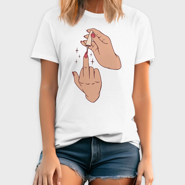 Middle Finger Nail Polish, Tricou Barbati (Unisex)
