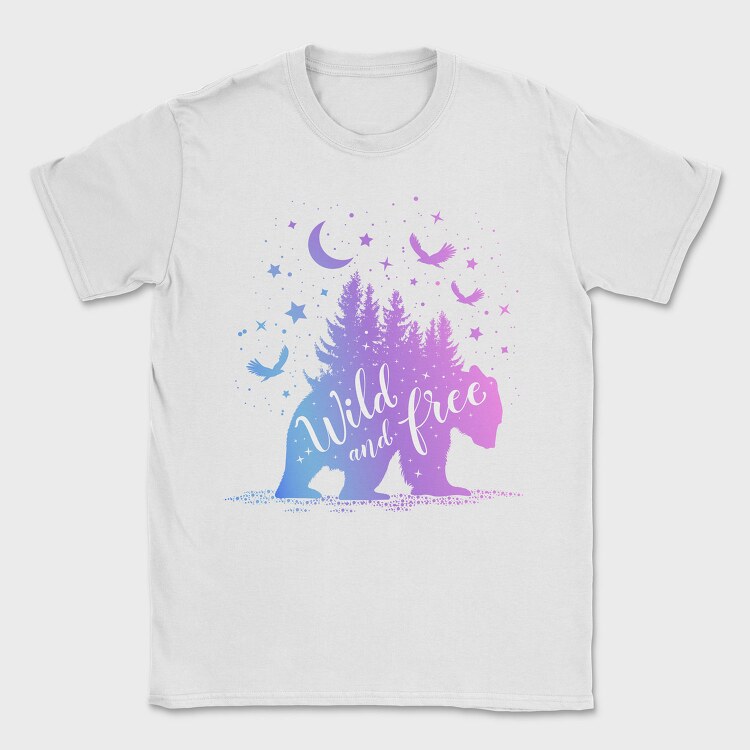 Bear Wild and Free, Tricou Barbati (Unisex)