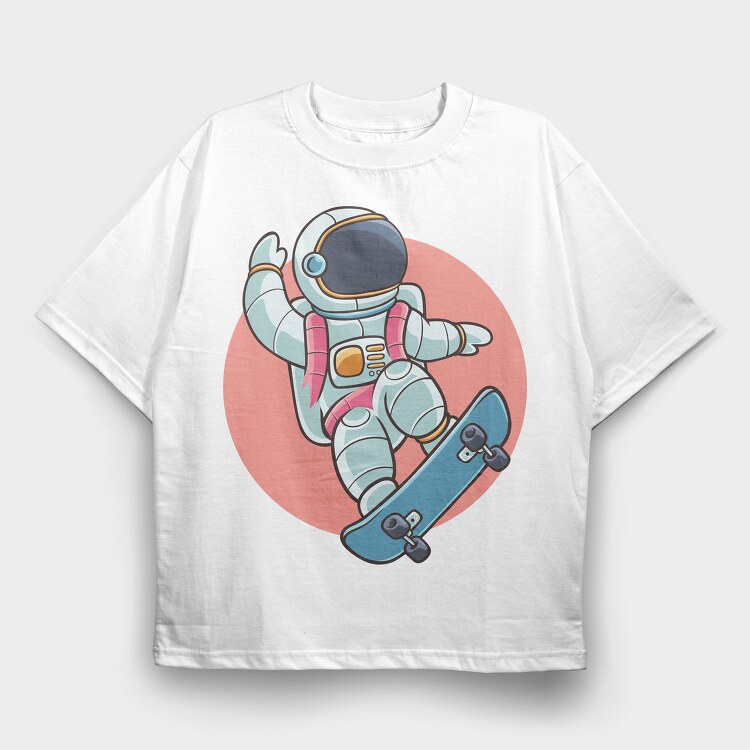 Astronaut Skate 2, Tricou Oversize Barbati (Unisex)