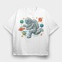 Astronaut Painting, Tricou Oversize Barbati (Unisex)