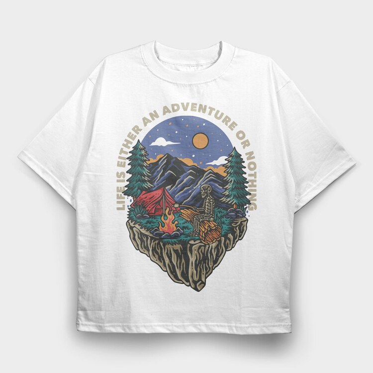 Adventure or Nothing, Tricou Oversize Barbati (Unisex)
