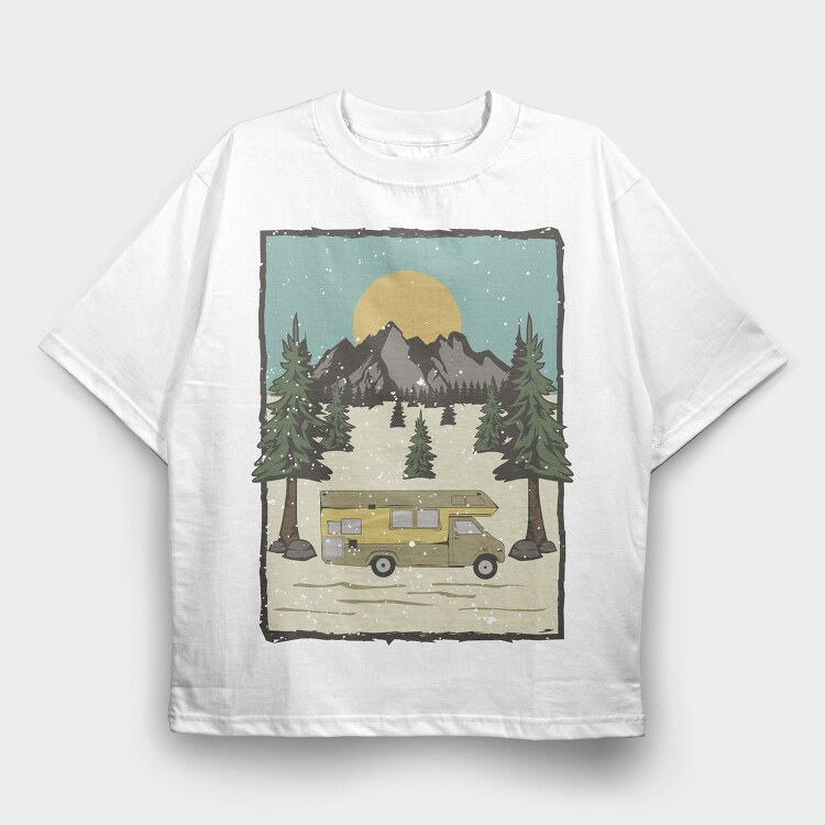Retro Nature Outdoor 30, Tricou Oversize Barbati (Unisex)