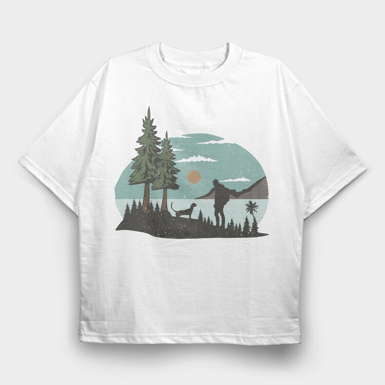 Retro Nature Outdoor 22, Tricou Oversize Barbati (Unisex)