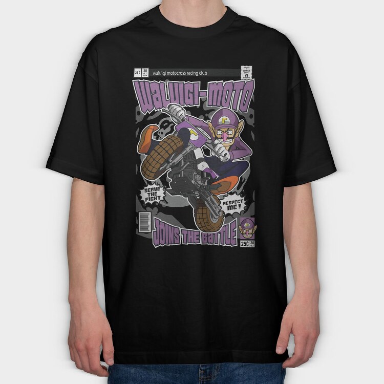 Waluigi Motocross, Tricou Oversize Barbati (Unisex)