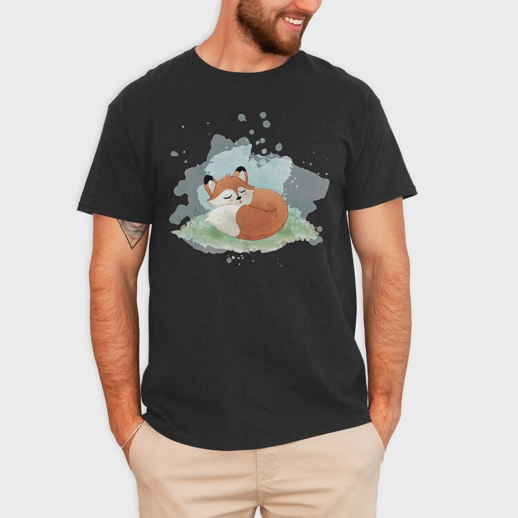 Watercolor Fox, Tricou Barbati (Unisex)
