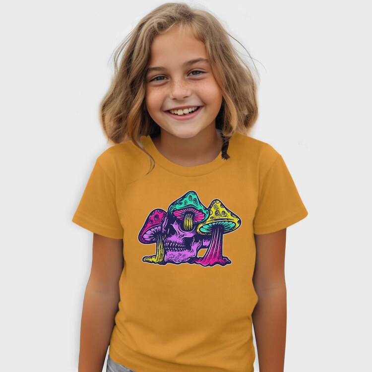 Skull and Smurf Rough Texture Illustrations, Tricou Copii