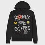 Donut Worry Be Coffee, Hanorac Oversize Barbati (Unisex)