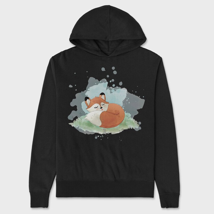 Watercolor Fox, Hanorac Oversize Barbati (Unisex)