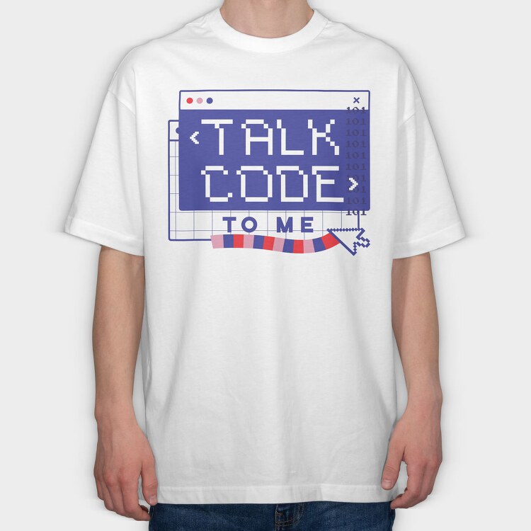 Coding Talk Code To Me Mug, Tricou Oversize Barbati (Unisex)