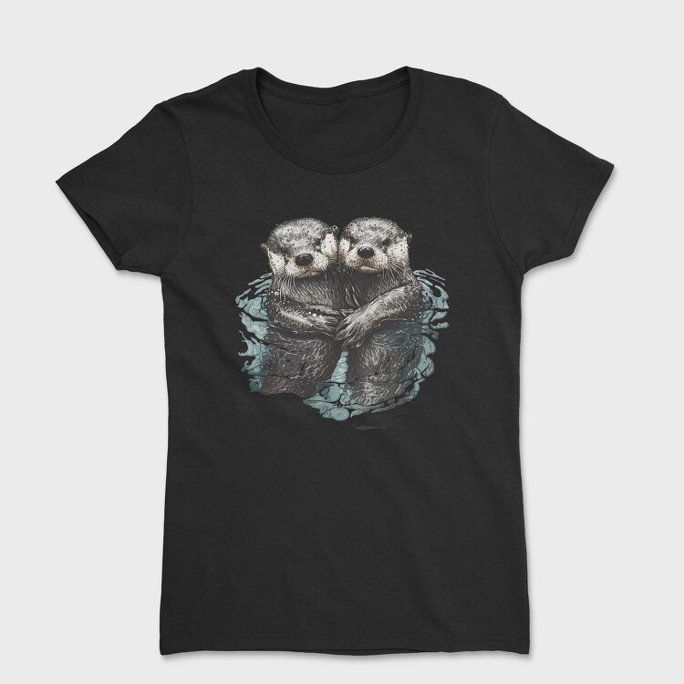 Otters Swimming, Tricou Femei