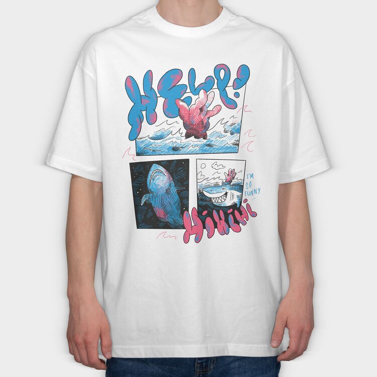 Ocean Creatures 01, Tricou Oversize Barbati (Unisex)