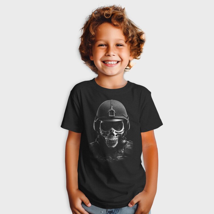 Militar Skull Monochrome, Tricou Copii