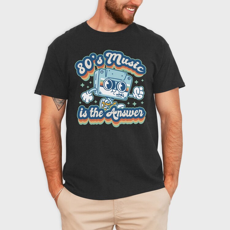 80 S Music Is the Answer, Tricou Barbati (Unisex)