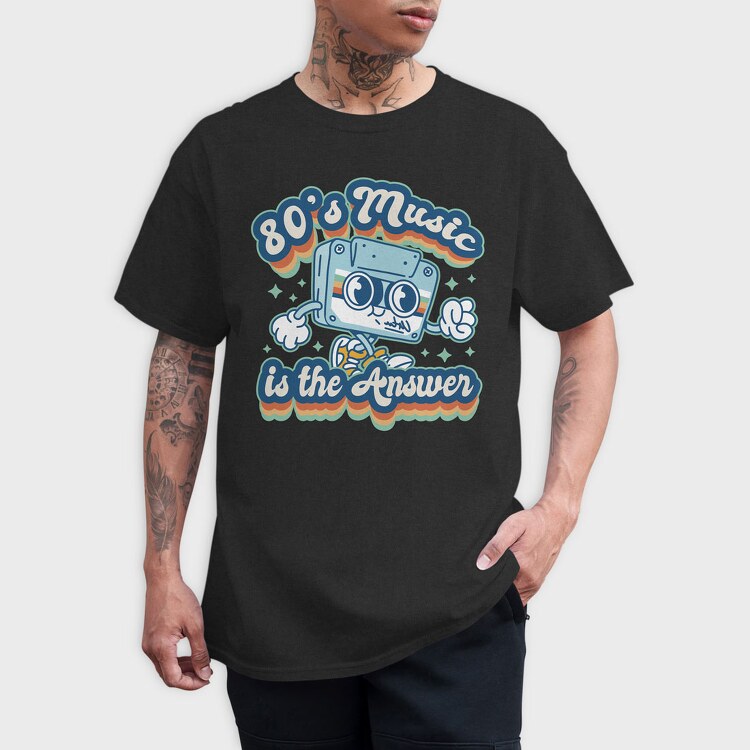80 S Music Is the Answer, Tricou Barbati (Unisex)
