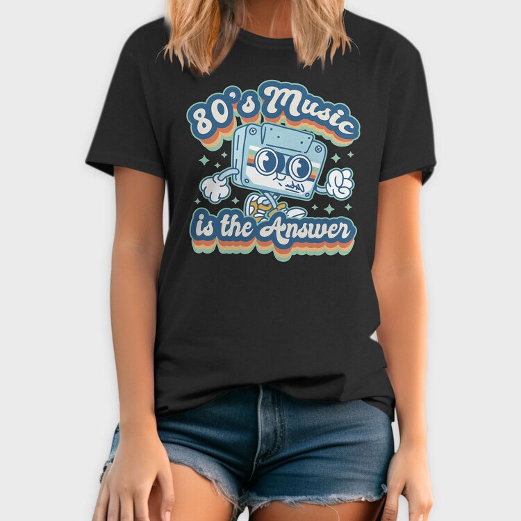 80 S Music Is the Answer, Tricou Barbati (Unisex)