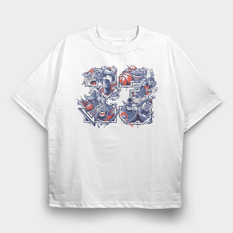 MJ Space Jam, Tricou Oversize Barbati (Unisex)