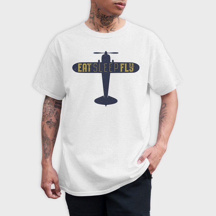 Eat Sleep Fly, Tricou Barbati (Unisex)