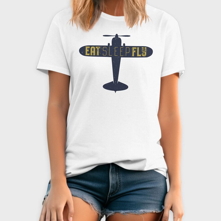 Eat Sleep Fly, Tricou Barbati (Unisex)
