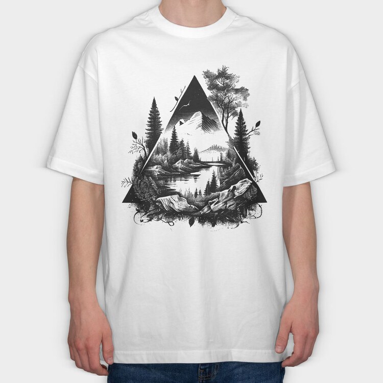 Landscape Triangle, Tricou Oversize Barbati (Unisex)
