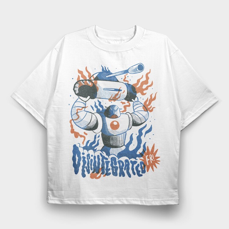 Robot Invasion 05, Tricou Oversize Barbati (Unisex)