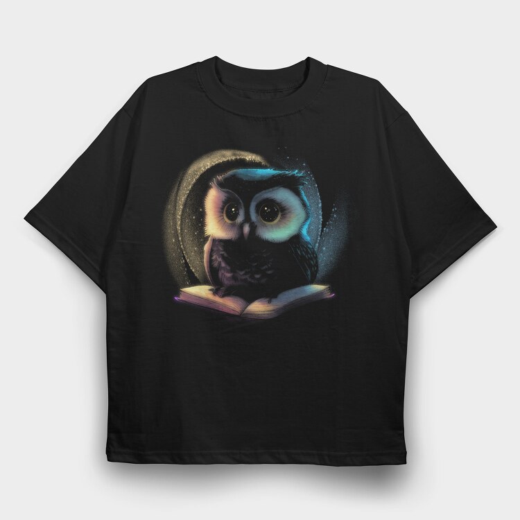 Owl Book, Tricou Oversize Barbati (Unisex)