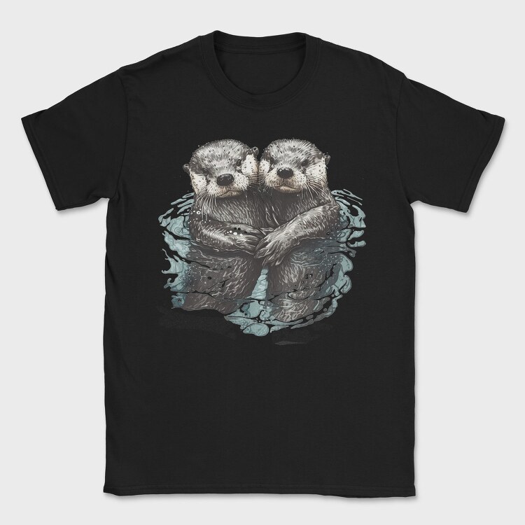 Otters Swimming, Tricou Barbati (Unisex)