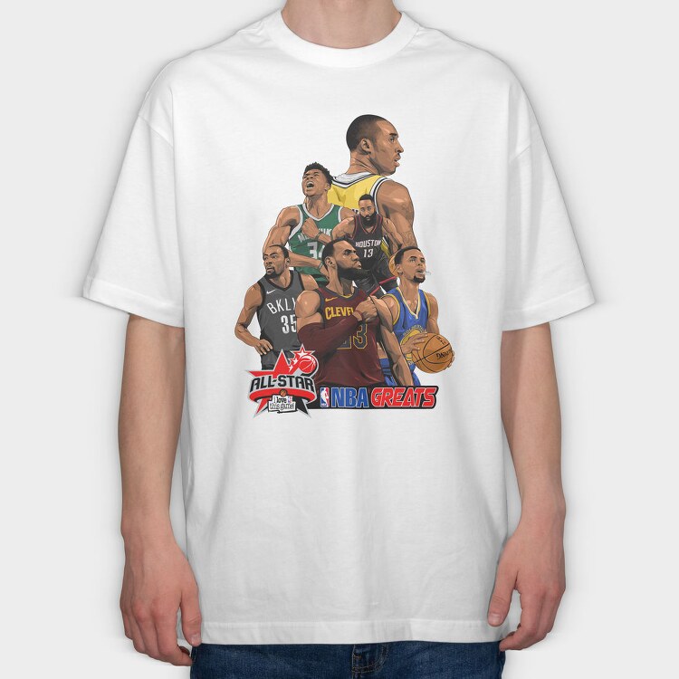 NBA SUPERSTARS, Tricou Oversize Barbati (Unisex)