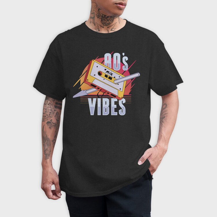 80 S Vibes Cassette, Tricou Barbati (Unisex)