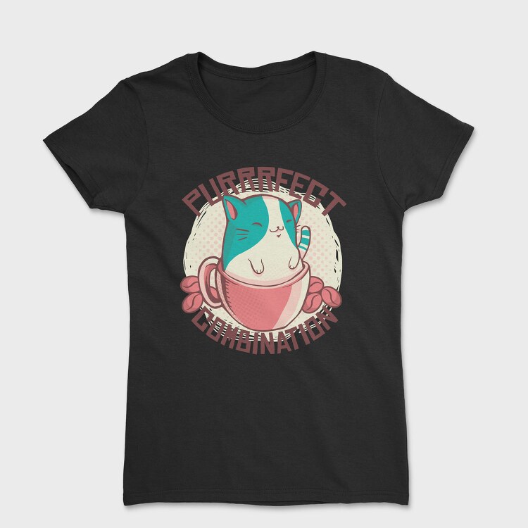 Coffee Cat Combination Mug Purrr Combo, Tricou Femei