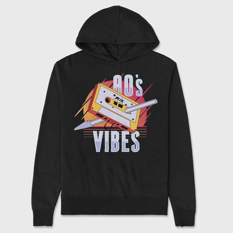 80 S Vibes Cassette, Hanorac Oversize Barbati (Unisex)