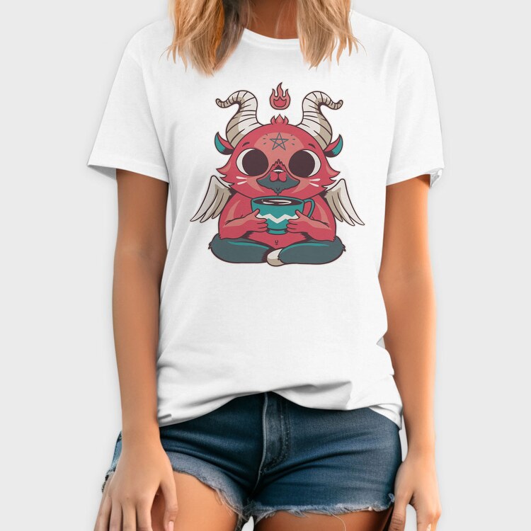 Mini Baphomet Coffee, Tricou Barbati (Unisex)