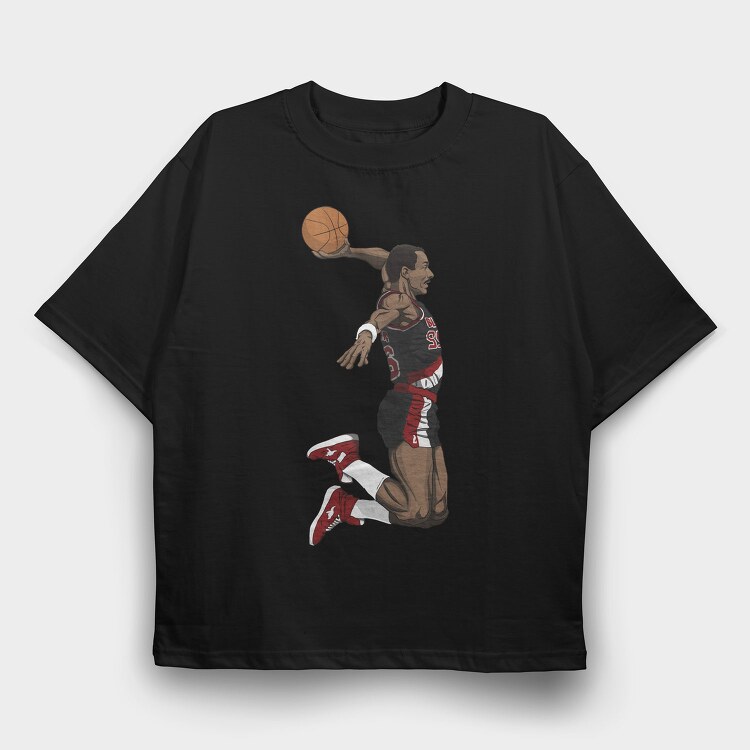 CLYDE DREXLER Art1, Tricou Oversize Barbati (Unisex)