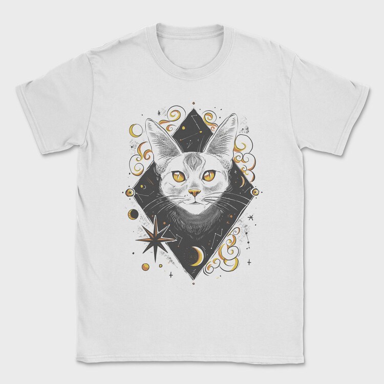 Cosmic Cat Orange, Tricou Barbati (Unisex)