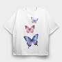 Colorful Watercolor Butterflies, Tricou Oversize Barbati (Unisex)
