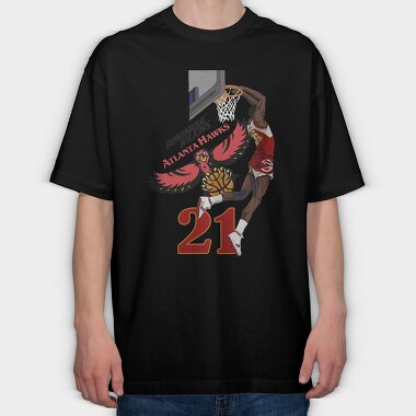 DOMINIQUE WILKINS Dunk1, Tricou Oversize Barbati (Unisex)